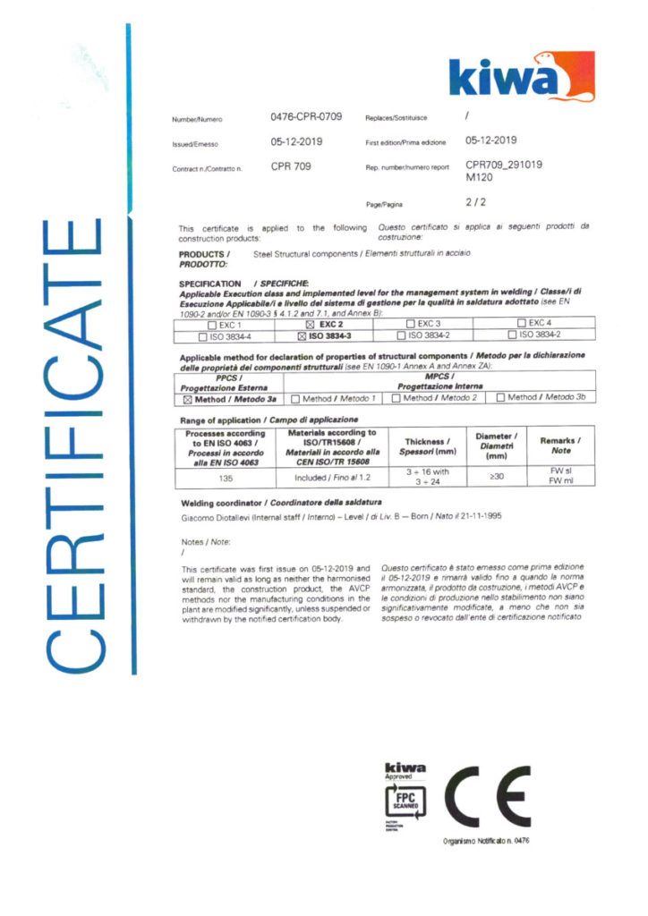 Certificato di qualita pag 1