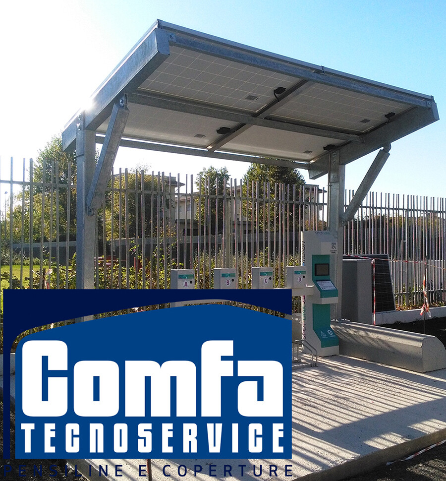 Pensilina fotovoltaica a sbalzo