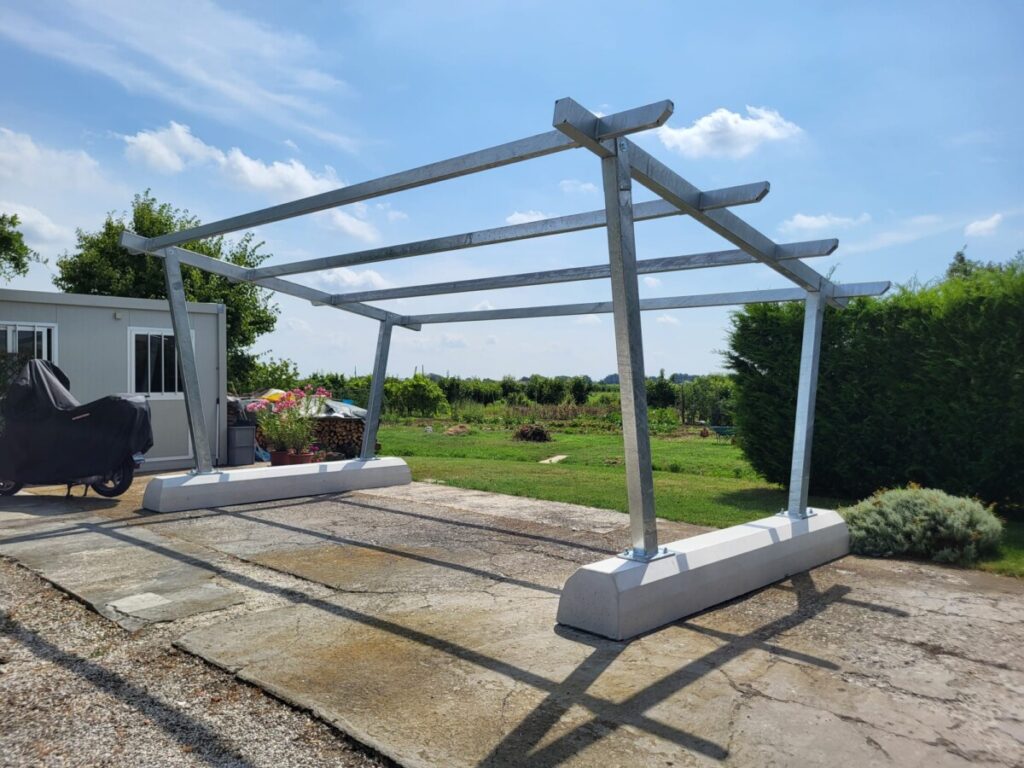 Pensilina fotovoltaica 2 montanti