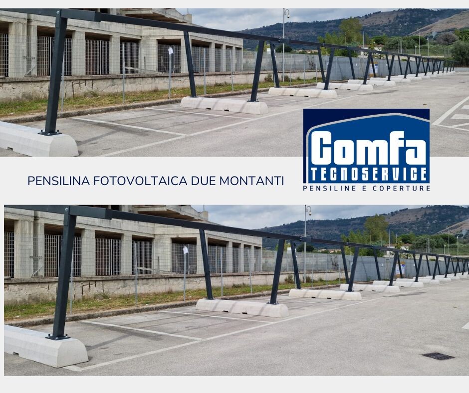 Pensilina due montanti verniciata