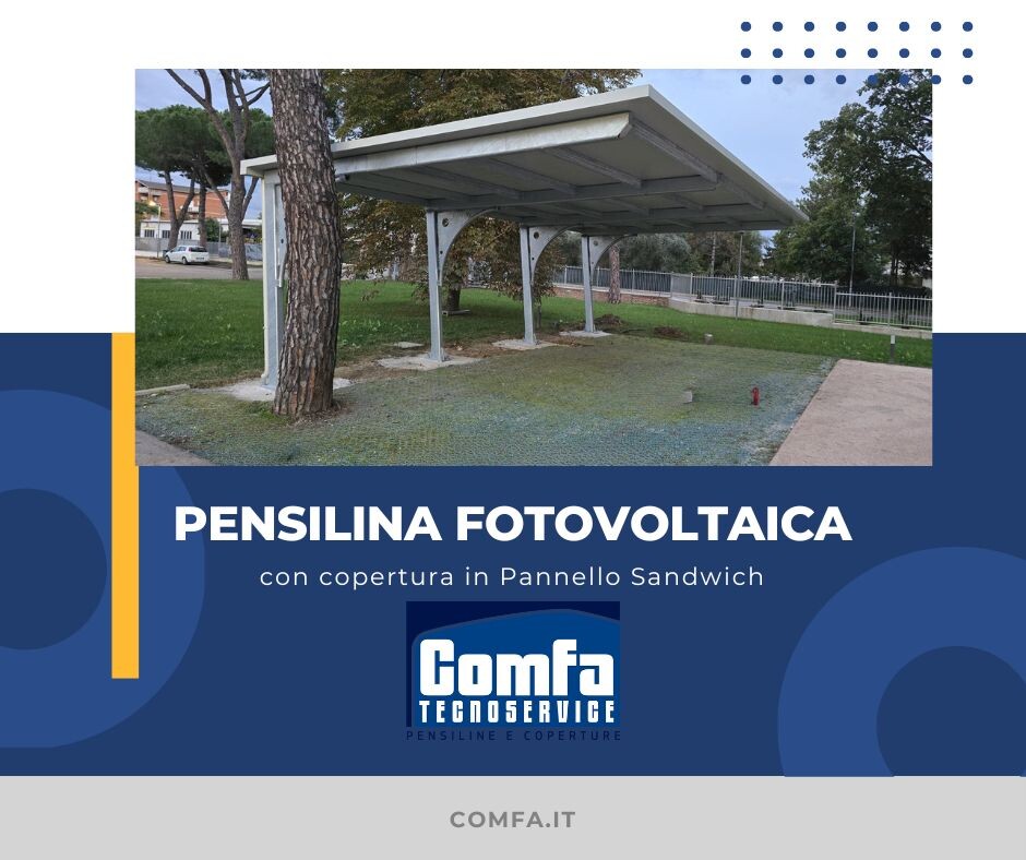 Pensilina modello a sbalzo motivo laser