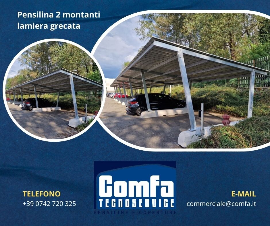 Pensiline 2 montanti lamiera gracata
