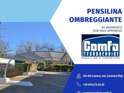 Pensilina ombreggiante su basamento esterno con palo appendice