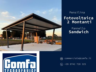 Struttura modello 2 montanti vernicaita con copertura in pannello sandwi 0084a