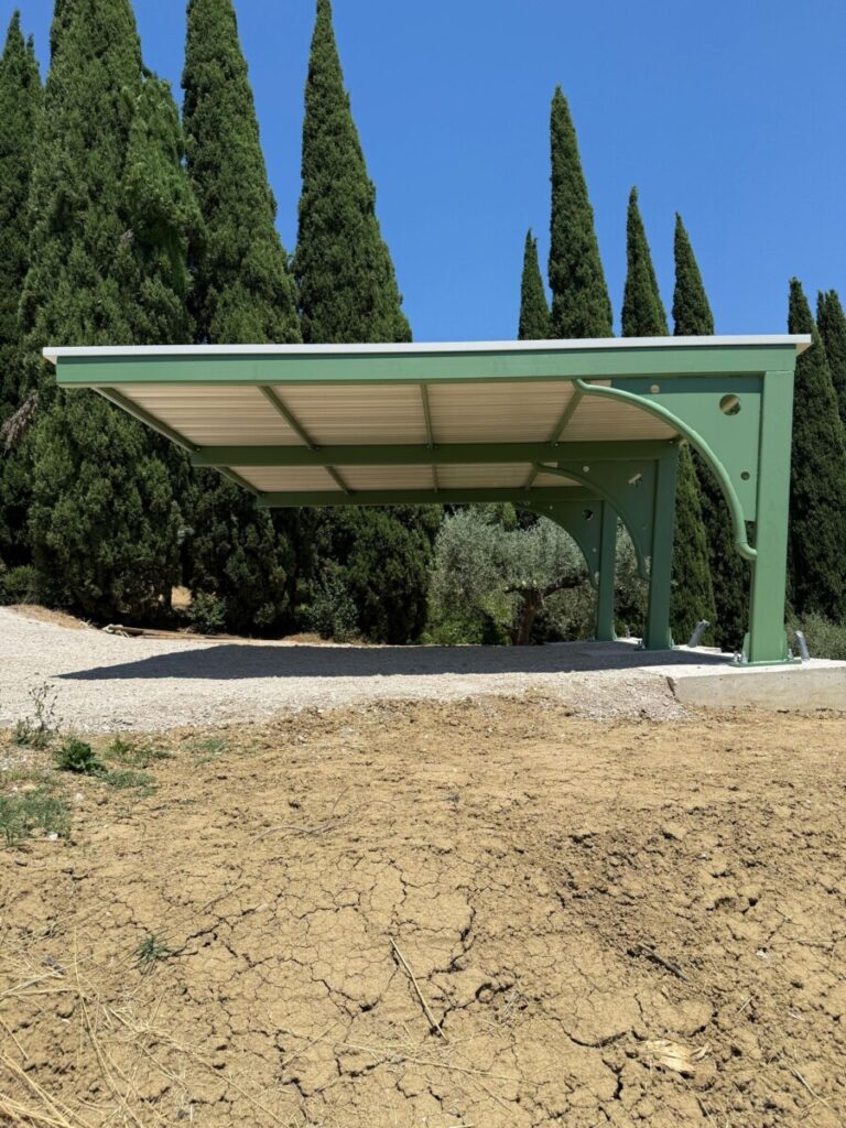 Pensilina a sbalzo modello motivo laser zincata a caldo e verniciata a p