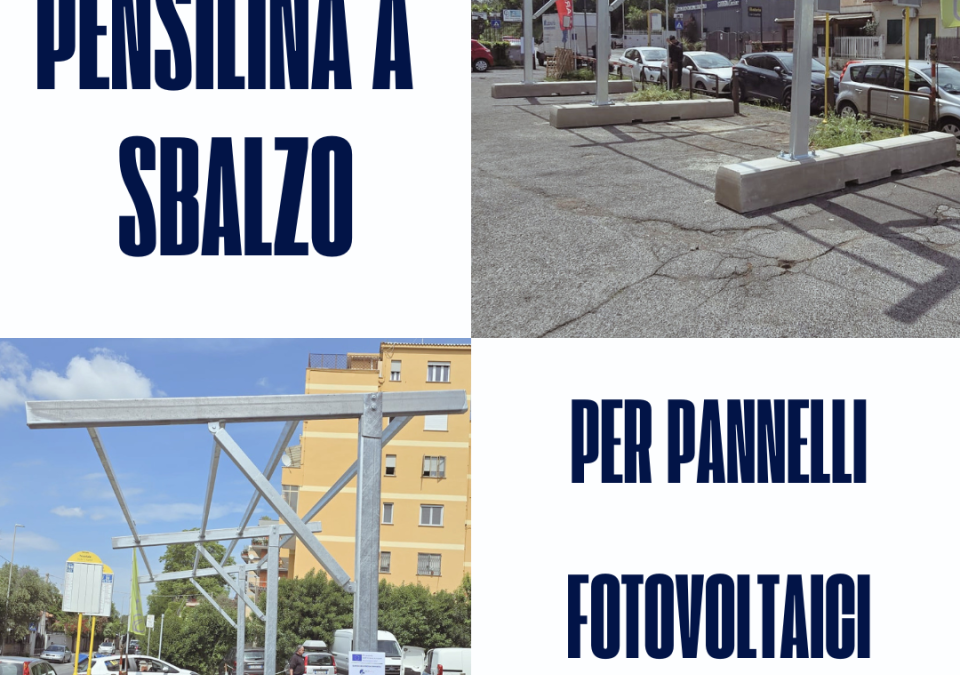 Pensilina a sbalzo per pannelli fotovoltaici