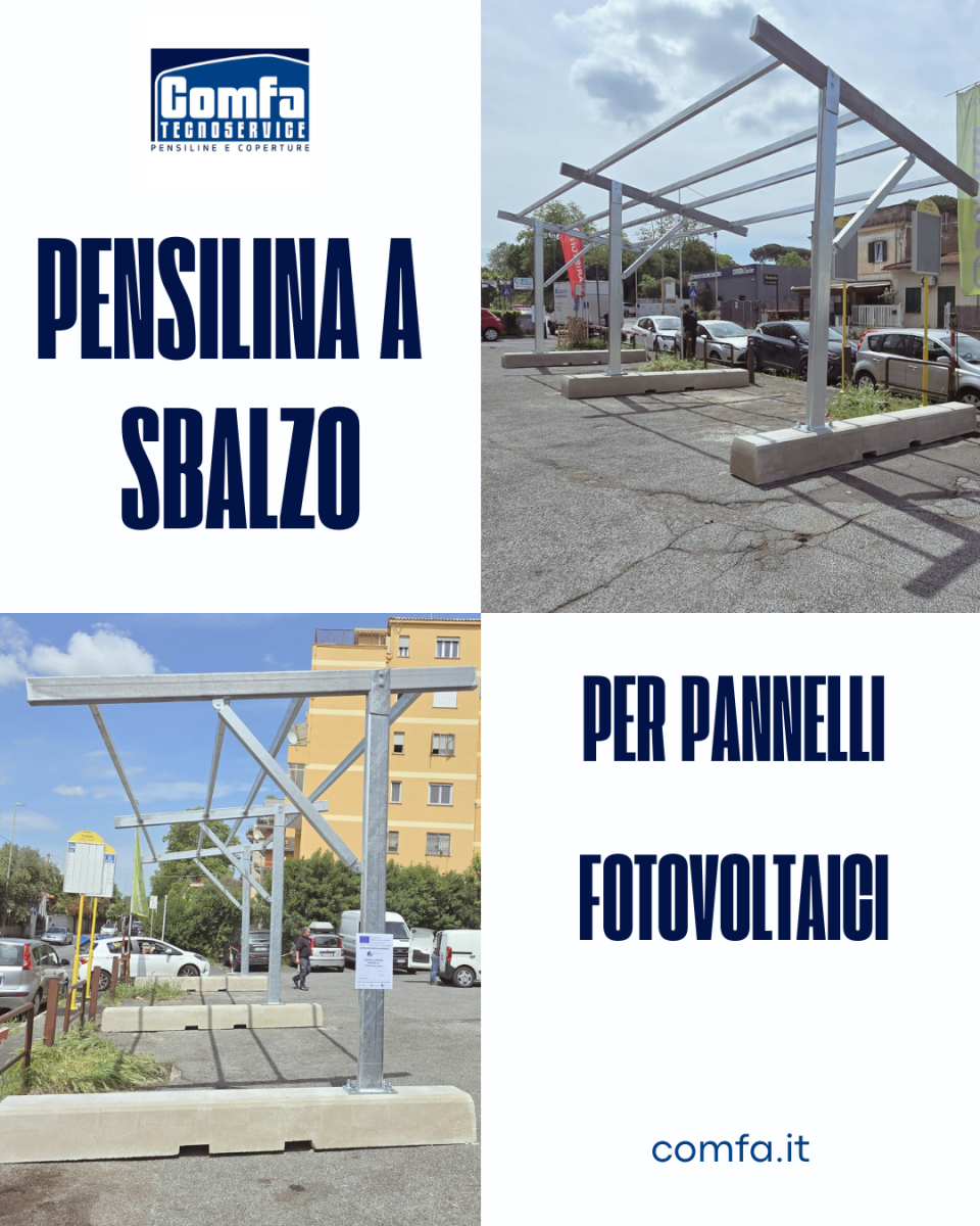 Pensilina a sbalzo per pannelli fotovoltaici